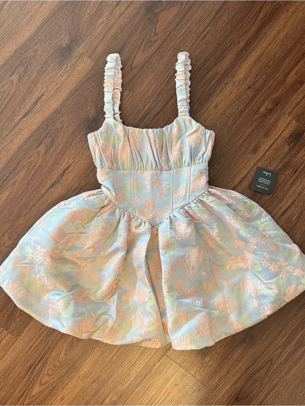 NWT Lulu's Pastel Pink and Light Blue Floral Dress